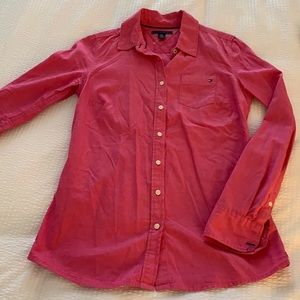 Pink button up collar blouse